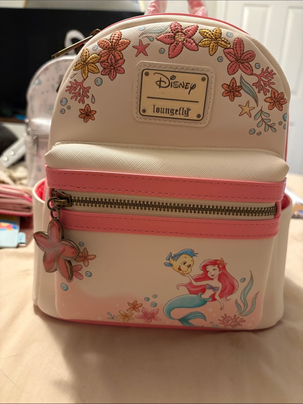 Loungefly The Little Mermaid Pink Cream Mini Backpack for Kids